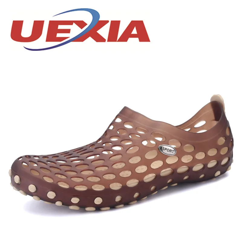 Плюс Размеры 45 Повседневное мужские сандалии модные Пластик Сандалии для