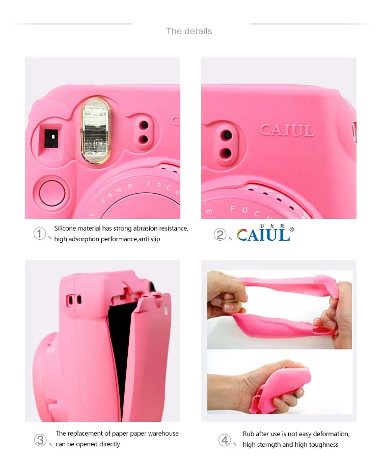 CAIUL чехол для камеры моментальной печати для Fujifilm Instax Mini 9 Mini 8 8+ чехол, Классический фосфоресцирующий желеобразный чехол для камеры