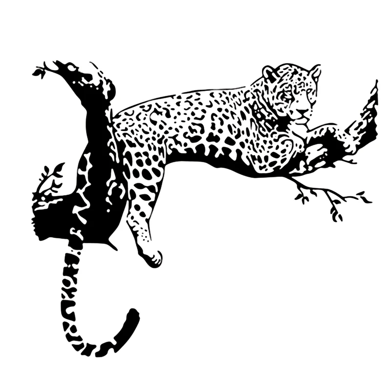 

2022 New Arrival Black Color Wild Large Leopard Animal Wall Sticker Tiger Wall Decal Art Mural Home Decor wholesale