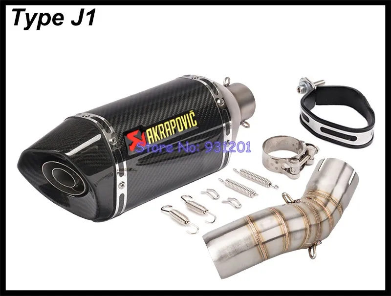 Выхлопная труба для мотоцикла Kawasaki Z900 2017 2018 2019 Akrapovic из углеродного волокна