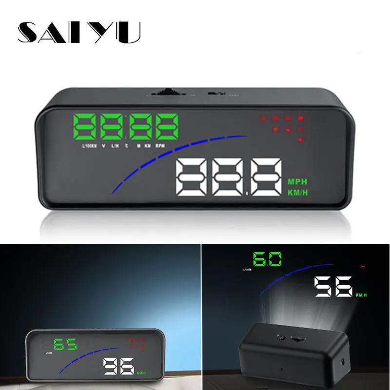 SAIYU P9 HUD автомобильный скоростной проектор с головным дисплеем OBD II EOBD лобовое