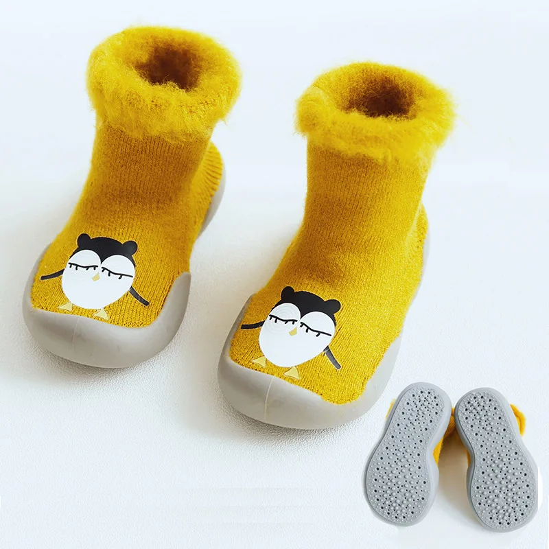 

Kids Baby Boy girl Indoor Socks Anti Slip Warm Shoes Sock with Rubber Soles Newborns Toddlers Walking Socks Terry Slippers