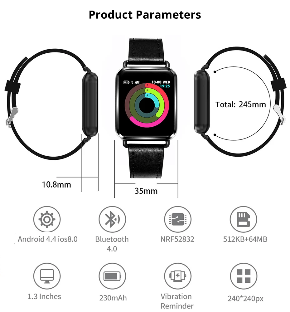 Makibes C5, умный Браслет, 1,22 дюймов, для мужчин и женщин, Bluetooth, фитнес-трекер, браслет, умные часы, кровяное давление, цветной пользовательский браслет для APPLE
