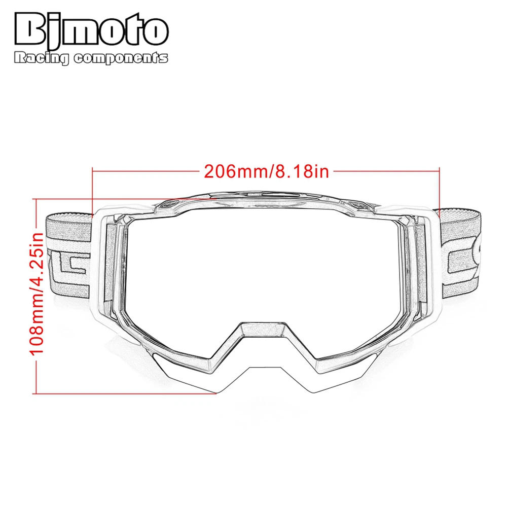 BJMOTO Brand Motocross Goggles Glasses Skiing Sport Eye Ware MX Off Road Helmets Gafas Motorcycle Goggle for ATV DH MTB images - 6