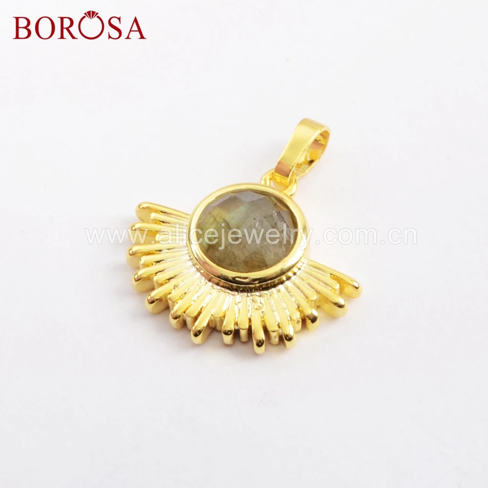 BOROSA 8 шт золотые ободки синие Howlite граненые подвески натуральные каменные бусины