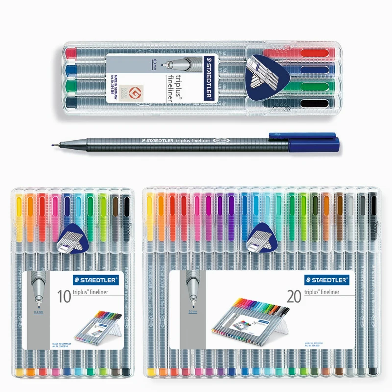 

Staedtler 334 SB Triplus Fineliner Fiber pen Color Pen Gel Pen 0.3mm 4/10/20 Colors Set Stationery School & Office Supplies