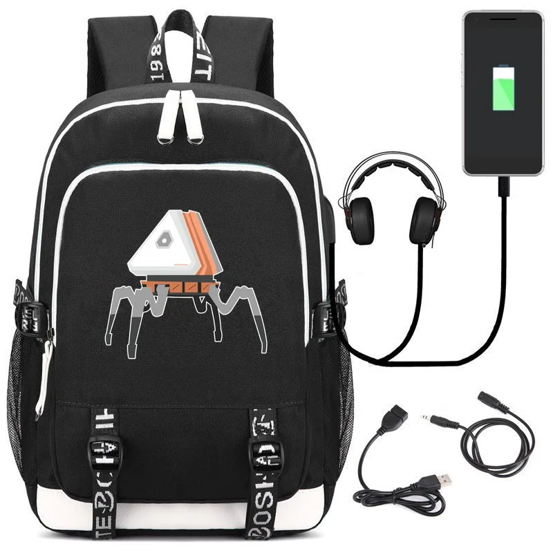 Игра Apex Легенды Рюкзак с usb-портом Студенческая школьная сумка подростковый рюкзак мультфильм сумка для ноутбука дорожные сумки подарок