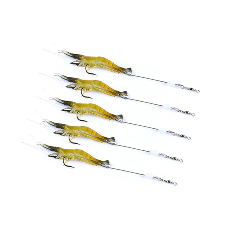 Hengjia световой резина пластик Рыболовные приманки Креветки червь крючок Морской