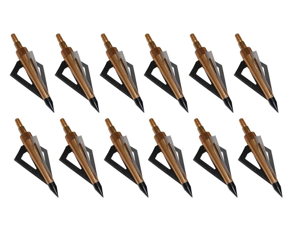 6/12/24 Пакет 125 зерна 3 фиксированным лезвием охота Broadheads стрел и стрел для стрельбы из лука Охота очки металлические наконечники стрелы для блочного Лука и Охотный арбалет с употреблением желтого зубчика