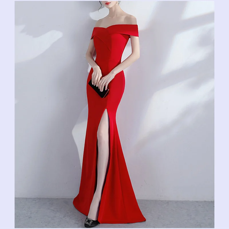 2018 женское платье Элегантное красное с открытыми плечами Robe femme vestidos сексуальное