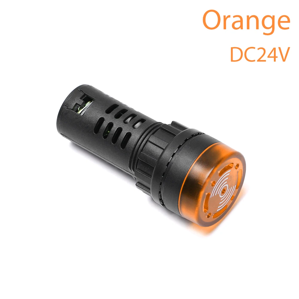 24V Orange 12/24/220 В красный зеленый желтый светодиодный световой сигнал индикатор зуммера лампа AD16-22SM светодиодный световой сигнал Индикатор сигнальная лампа с зуммером - Цвет: 24V Orange