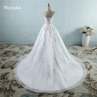 zj9032 custom made white ivory sweetheart crystal waist line bride dresses wedding ball gown princess lace maxi formal
