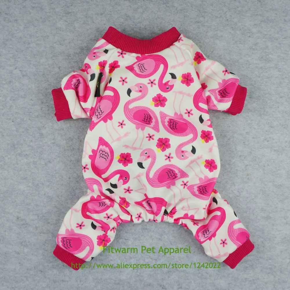 Fitwarm Фламинго одежда для домашних животных собак пижамы футболки PJS комбинезон