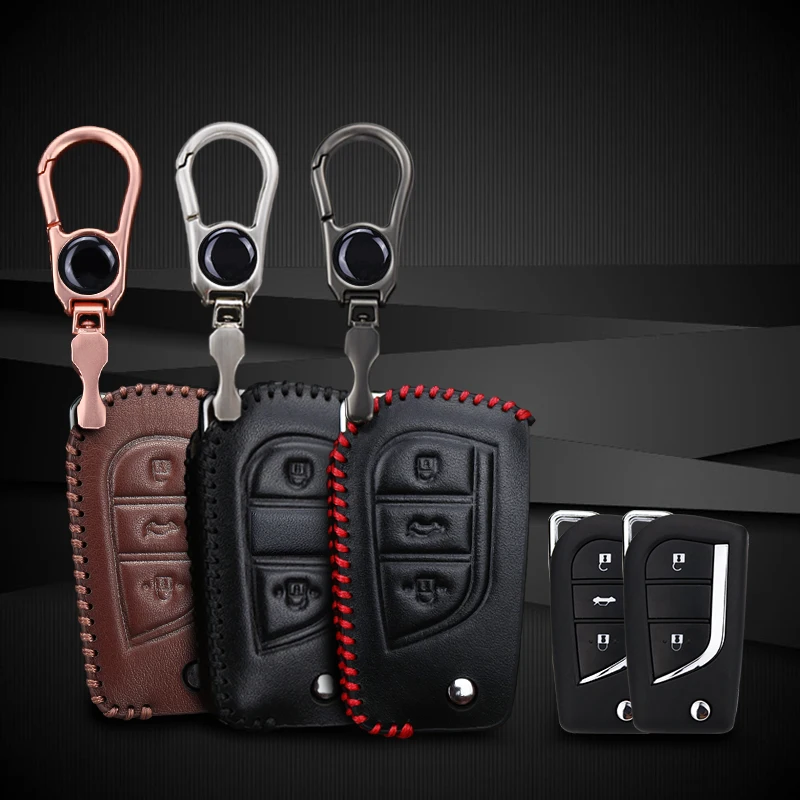 KUKAKEY кожаный чехол для автомобильного ключа Toyota Yaris Camry Corolla Prado REIZ Crown RAV4 Hilux