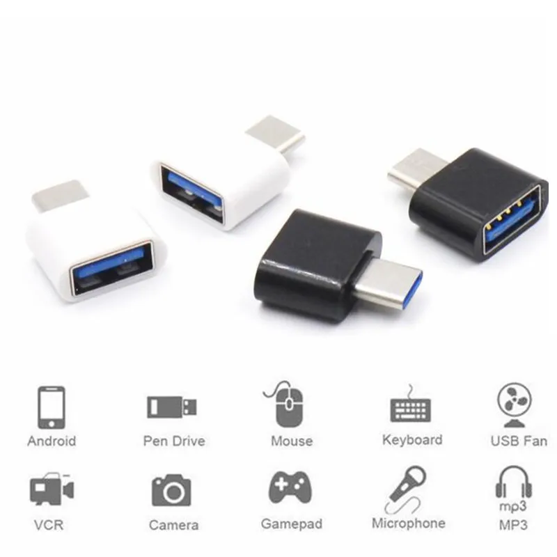 Hopetoth 2000 шт. OTG type-C/usb type C адаптер type-C конвертер для MacBook Xiaomi для Android телефонов USB 3,0 адаптер