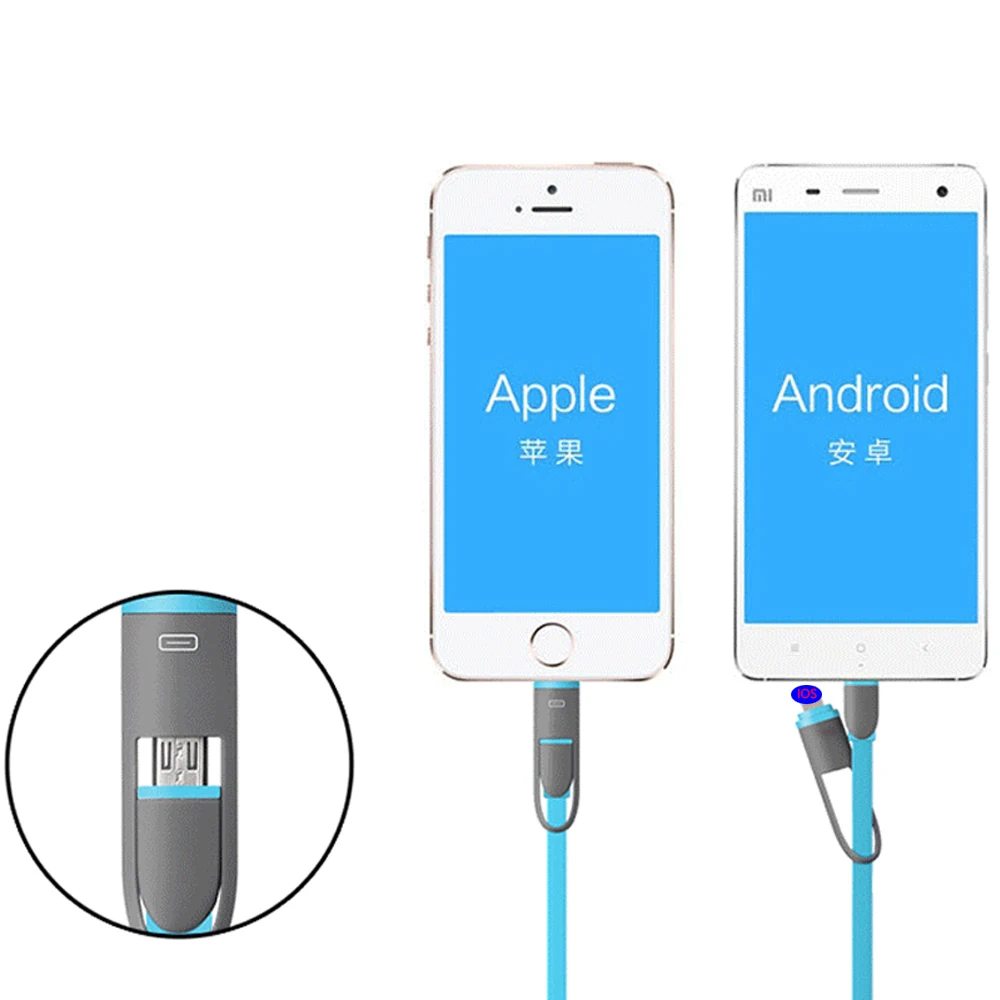 Сетевое зарядное устройство с двойным портом EU 5 В 2 А 1 м Плетеный Micro usb-кабель 2-в-1