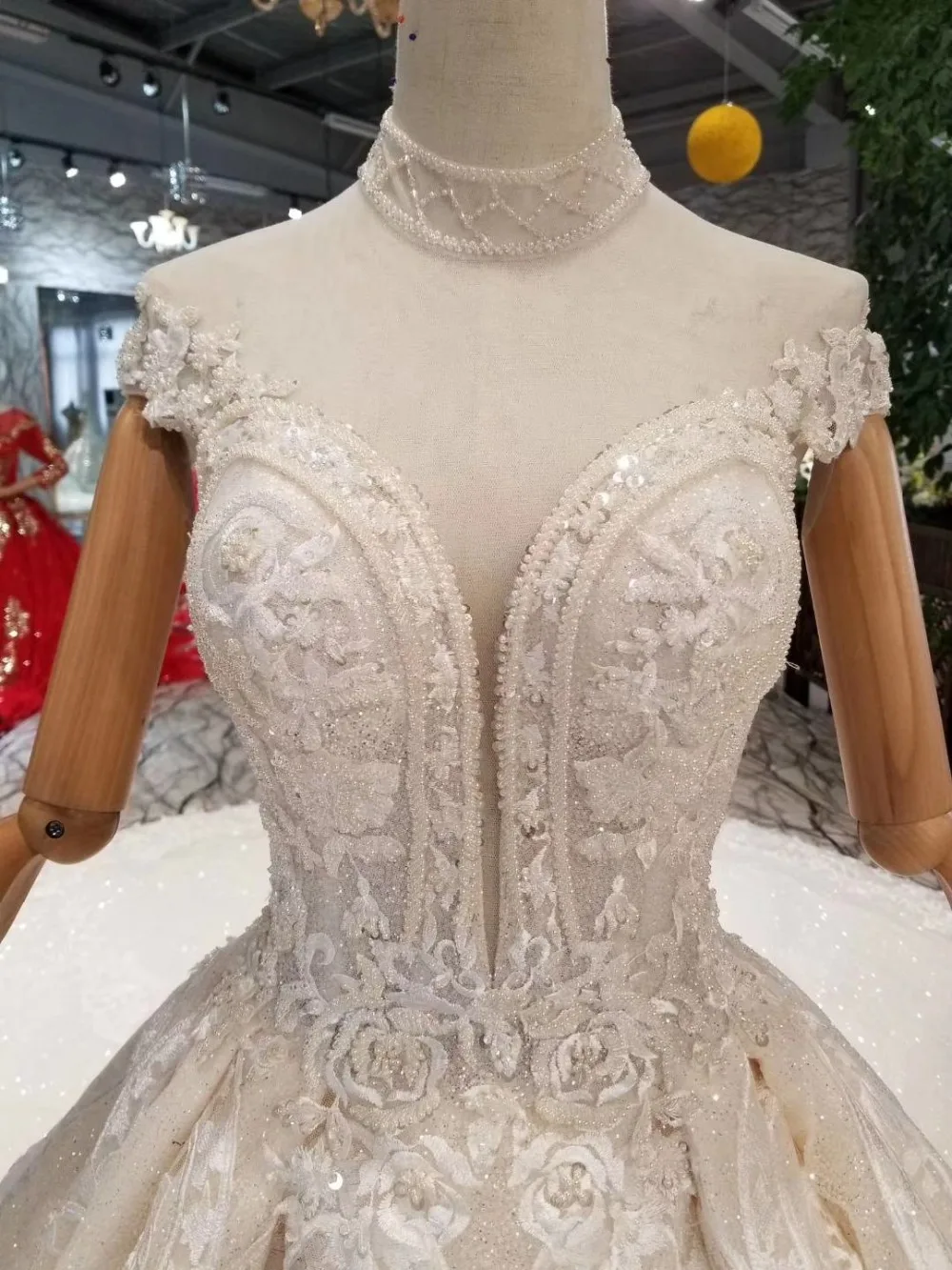 WONDMOND off Shoulder V Neck Wedding Dress 2019 Luxurious Beads Ball Gown Dresses Backless Bridal | Свадьбы и торжества