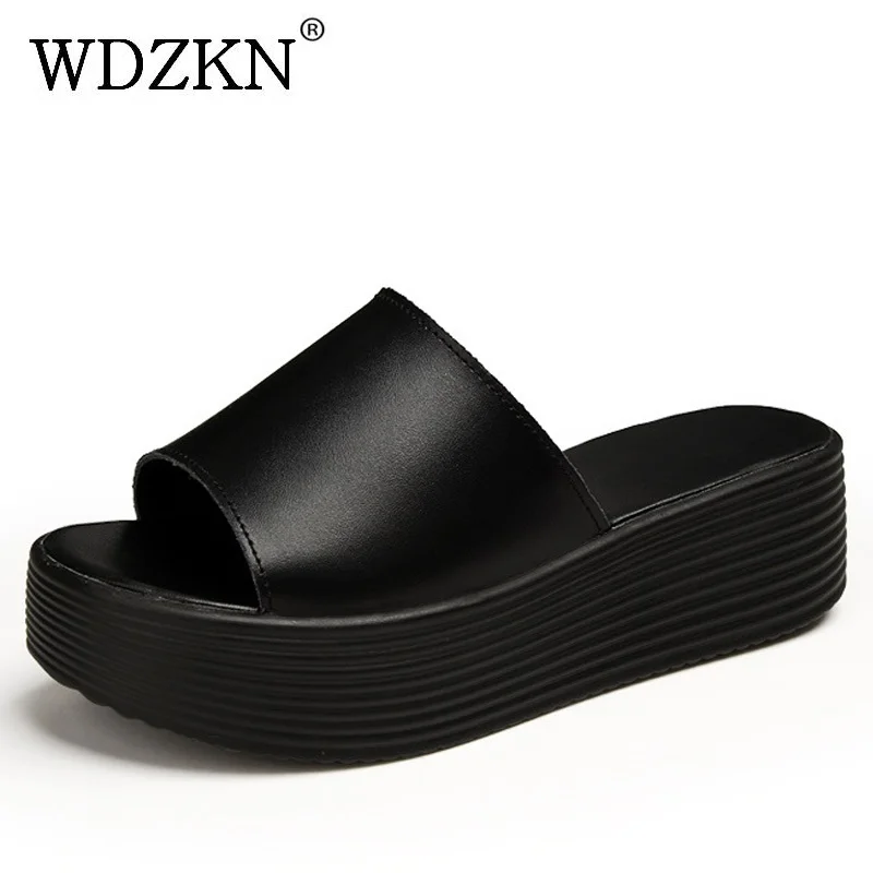 WDZKN/шлепанцы на плоской платформе летние женские сандалии с открытым носком