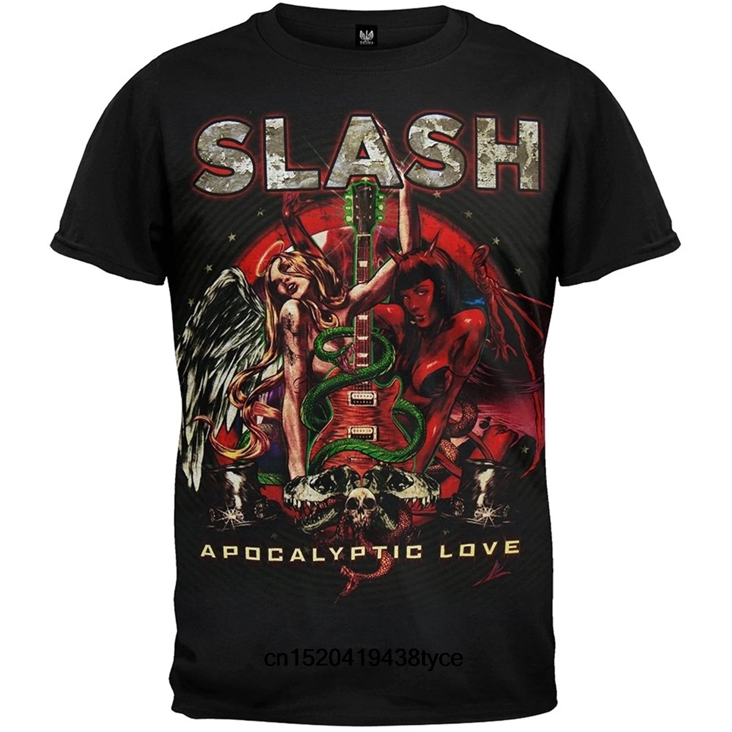 Летние мужские Slash змея гитара Apocalyptic Love Tour футболка S 3XL|Мужские футболки| |