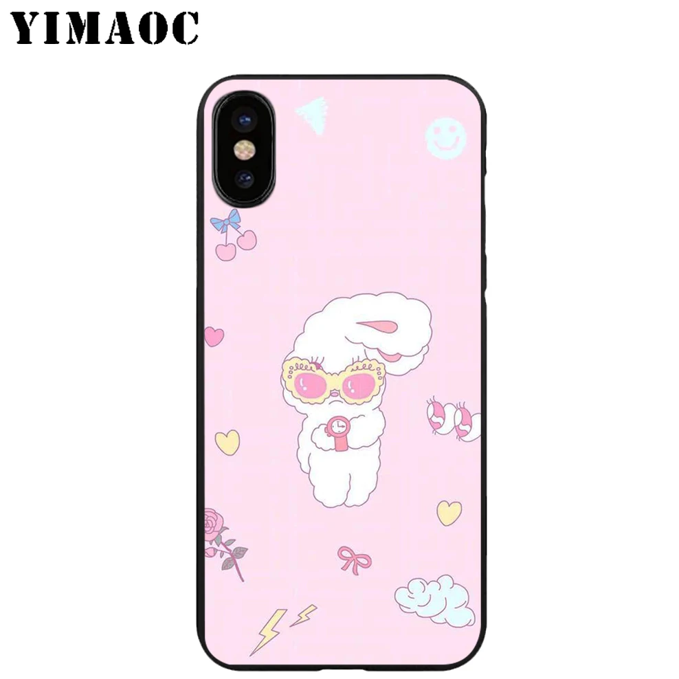 YIMAOC Esther Loves You Cartoon Soft TPU Black Silicone Case for iPhone X or 10 8 7 6 6S Plus 5 5S SE Xr Xs Max |