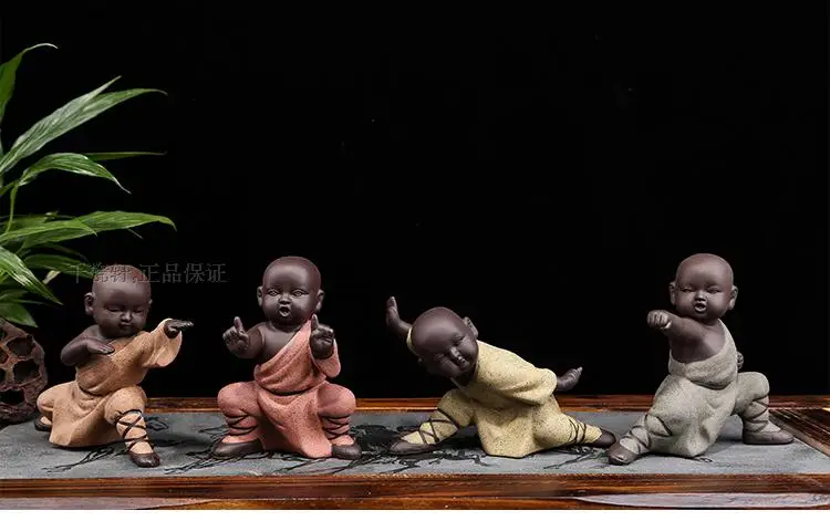 4P #office store company home Desk bookshelf BEST ART statue- CHAN DAO Monk &quotCHINESE GONGFU&quot ceramics Porcelain Buddha | Дом и сад