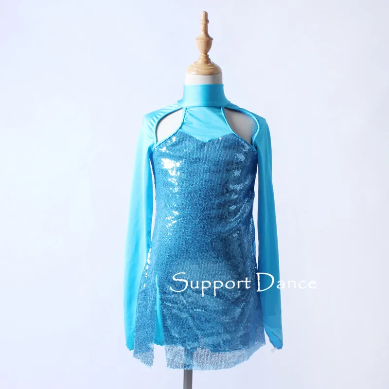 Модный костюм для джазового танца с блестками длинным рукавом и открытой спиной