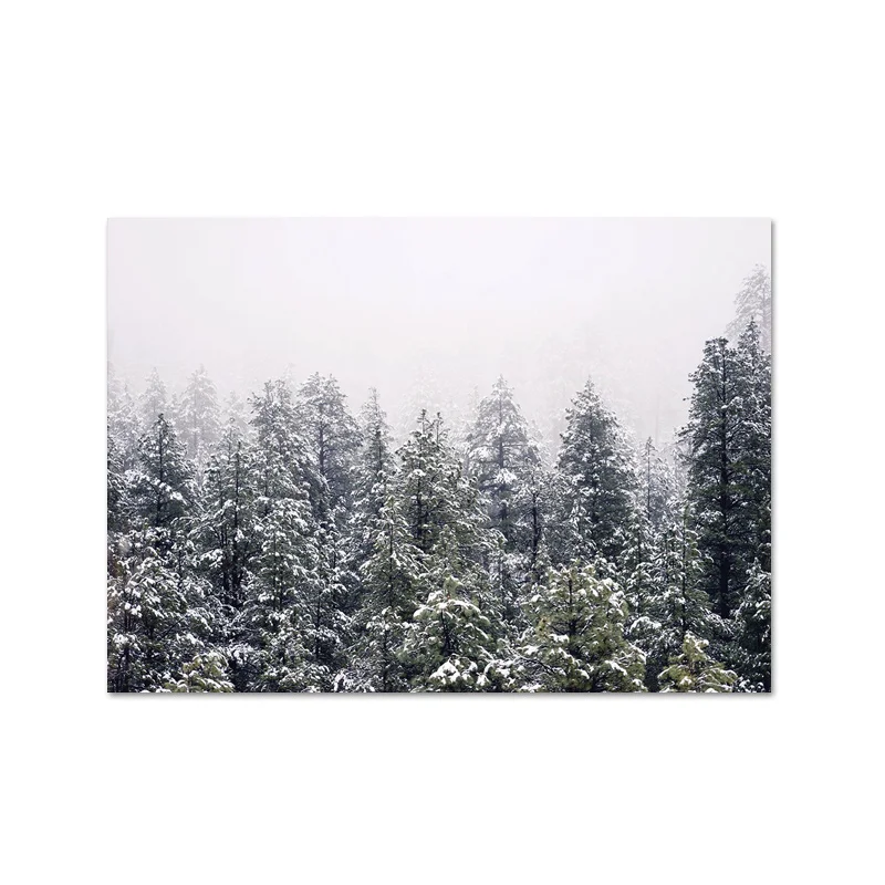 Christmas Wall Decor Winter Wall Art Prints Snow Covered Pine Trees Moose Reindeer Canvas Painting Wall Pictures for Room Decor - Цвет: L578-5