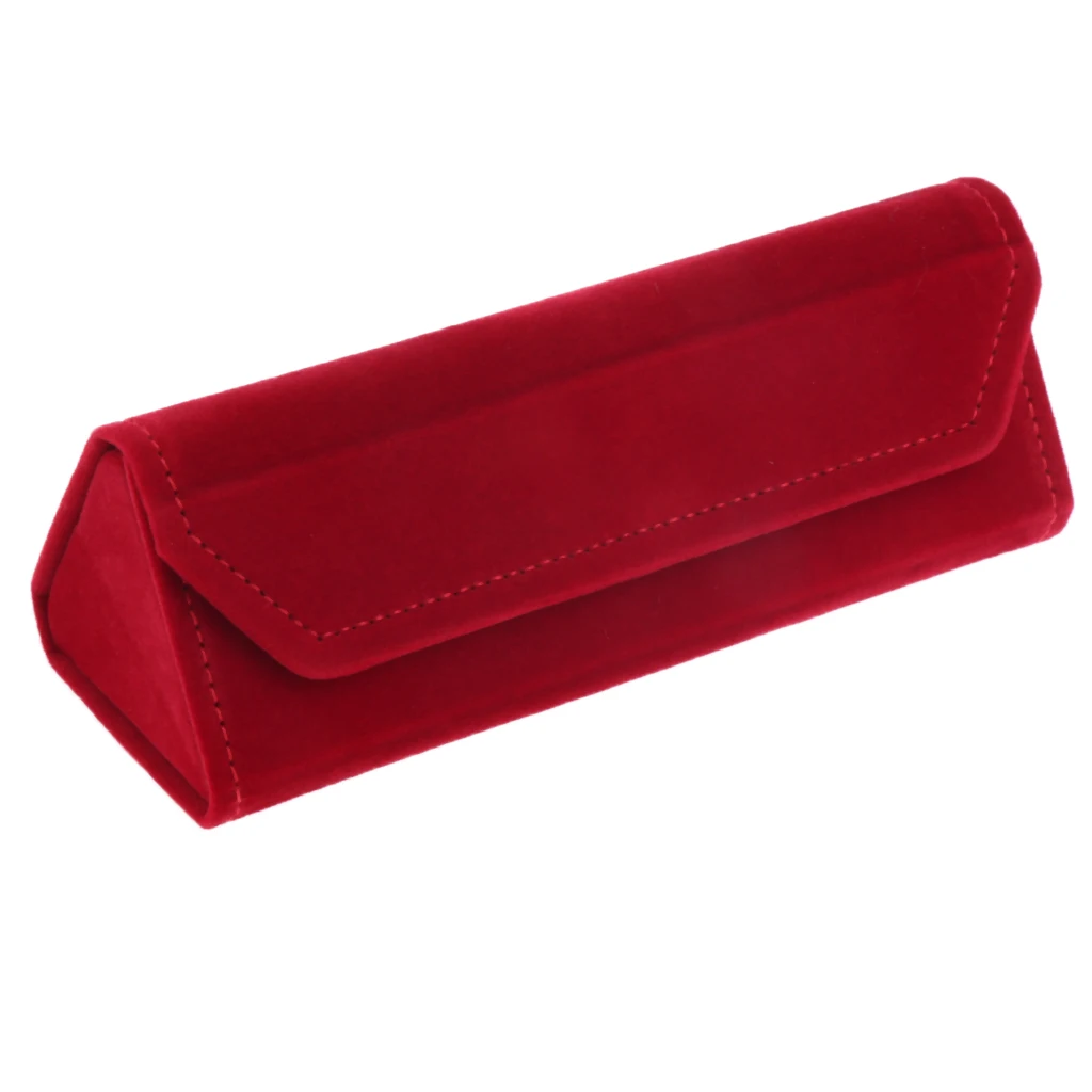 Red 15.8cm Folding Eyeglasses Hard Case Women Men Travel Glasses Box Suede Sunglasses Case Multicolor Spectacle Cases - Цвет: Red 15.8cm
