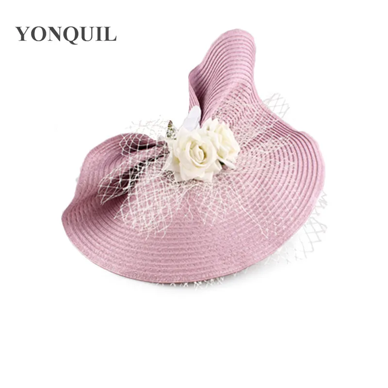 Женская винтажная шляпка-Вуалетка, Свадебная шляпка с цветами и фата, головной убор Дерби, повязка на голову, SYF451 от AliExpress WW