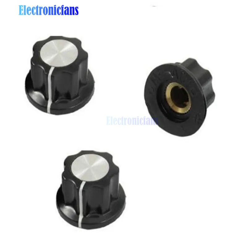 

5PCS 16mm Rotary Control Turning Knob for Hole 6mm Dia. Shaft Potentiometer New