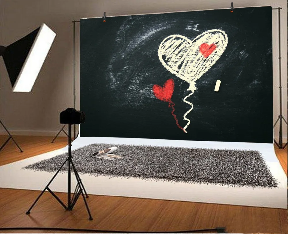 Laeacco Blackboard Мел любовь сердце узор День Святого Валентина детский фон для