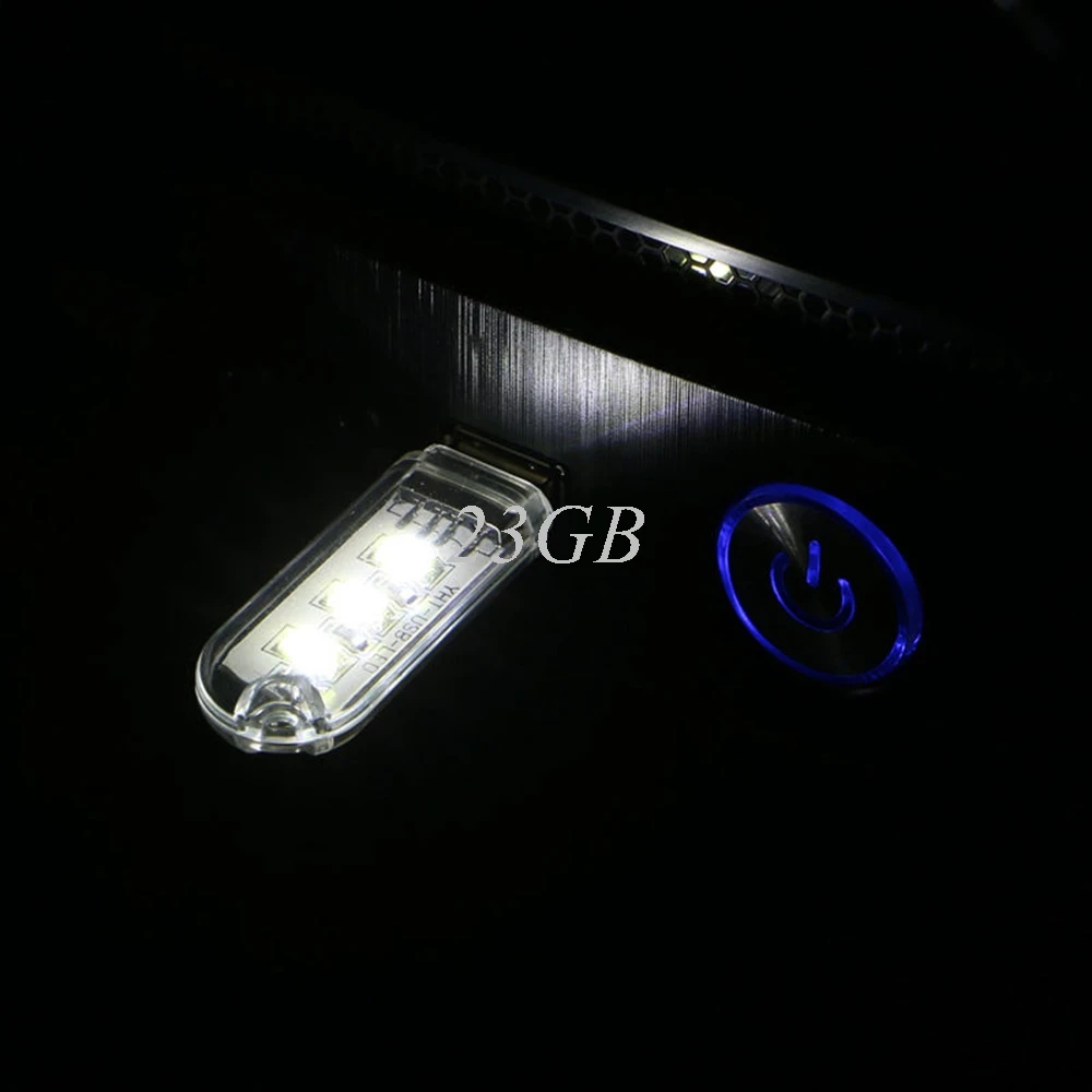 Портативный брелок 3 светодиодный белый ночной Светильник USB power U диск форма лампы W/крышка яркий светильник O06