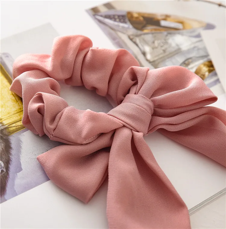 Женские шифоновые ленты для волос HZ однотонная атласная кисточка аксессуары