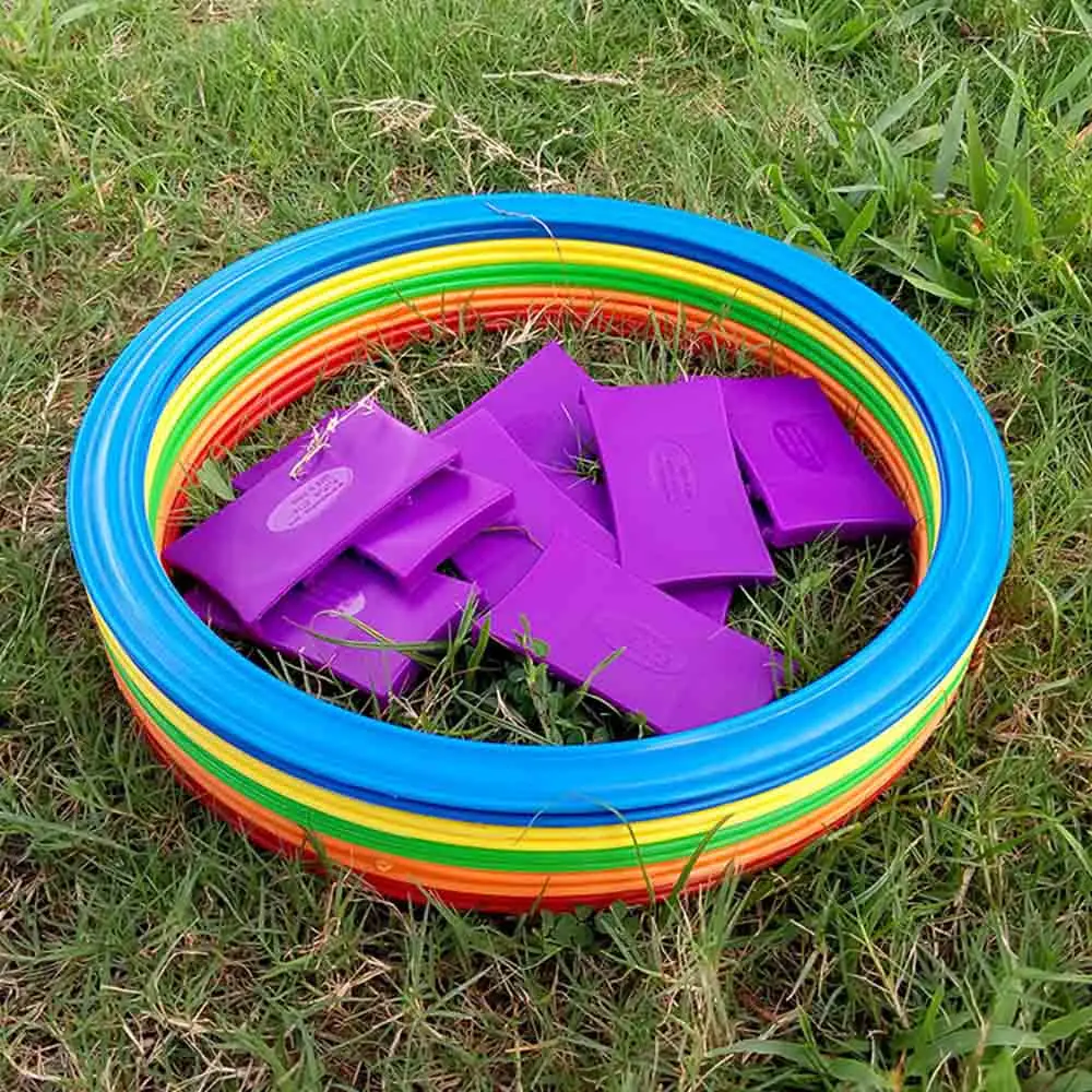 

Outdoor Kids Funny Toys Lattice Jump Ring Set Game with 10 Hoops 10 Connectors for Park Play Boys Girls