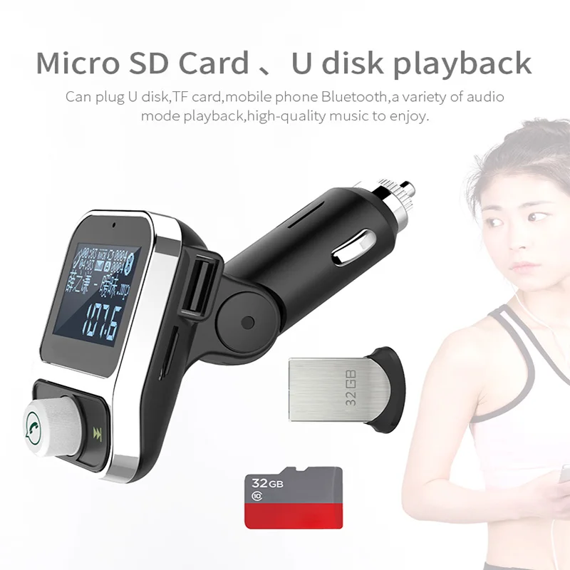 Bluetooth 4 1 fm передатчик 3.5Aux автомобильный комплект громкой связи TF USB2.0 mp3 плеер 44