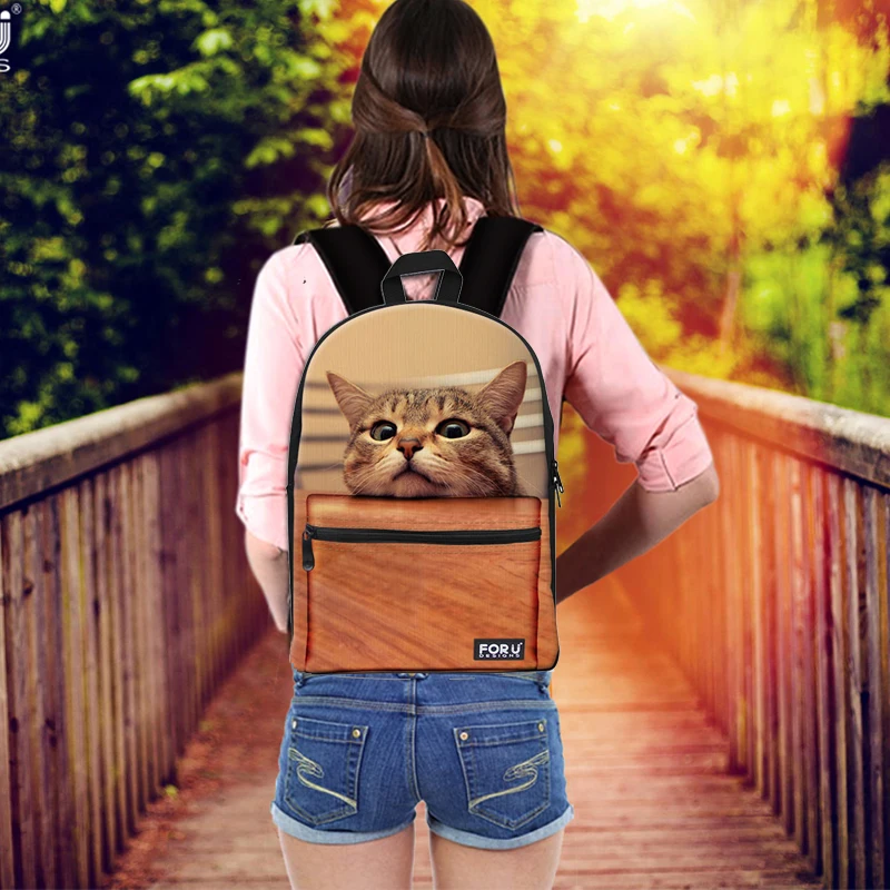 WHOSEPET рюкзак для женщин Kawaii милый Sorry Kitty кошка печати школьная сумка обувь девочек
