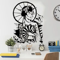 sexy japanese geisha vinyl murals wall stickers art wall decor removable wallpaper wall decal sofa background home decor lc613