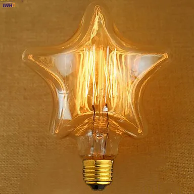 IWHD Star ампулы Эдисон лампы E27 40W промышленный Настенный декор Винтаж лампа