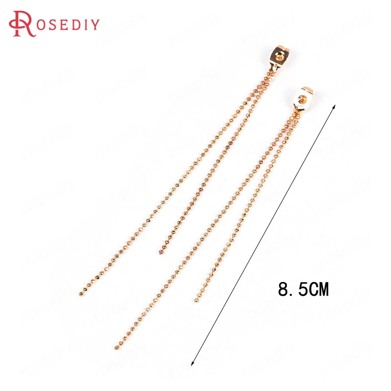 10PCS Length 8.5CM Gold Color Brass with Tassel Chains Earrings Stopper Back Diy Jewelry Findings Accessories Wholesale | Украшения и