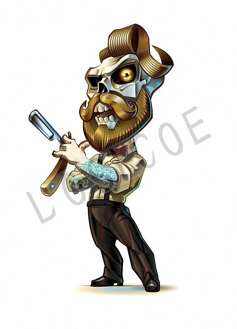 Винтажная Парикмахерская тату с рисунком постеры крафт-бумага интерьер живопись