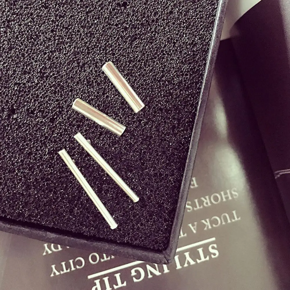 Fashion Simple Style Small Straight Stick Earrings Fresh Line Pure Silver Plated Long Slender Ear Nail Earring For women | Украшения и