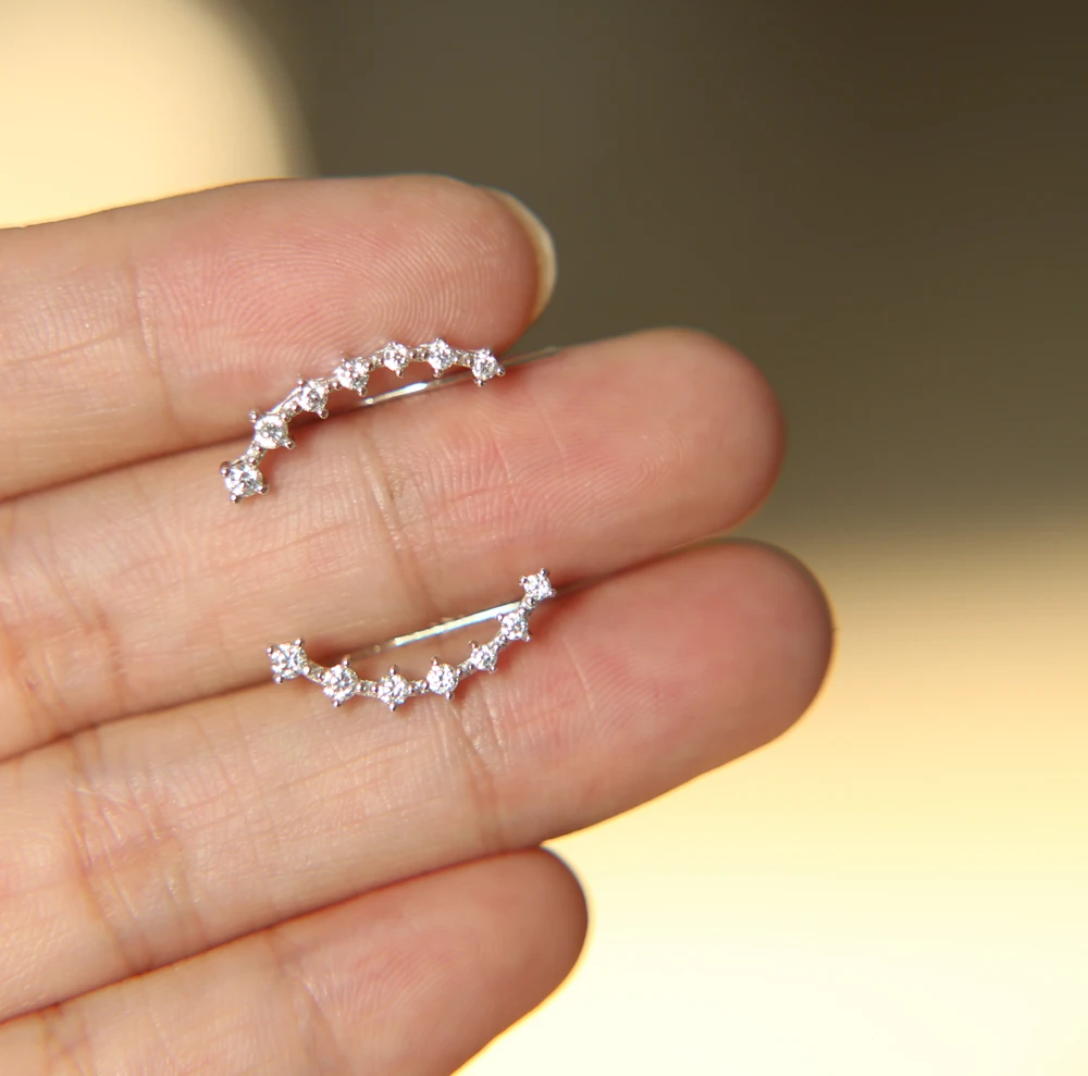 Женские серьги из серебра 925 пробы с 7 фианитами|girls earrings|earrings free shippingearrings wholesale |