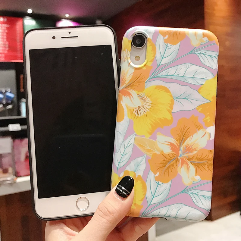 Ретро лепестки цветов Чехол для iPhone 6 S Plus Leaf чехол 7 8 телефона XR XS MAX X Мягкая задняя