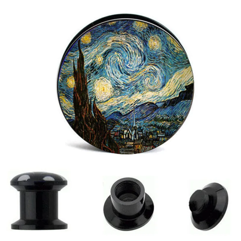 Резьбовые заглушки акриловые Edward Munch Art Der Schrei ушной Калибр пробки и тоннель ушные носилки расширитель