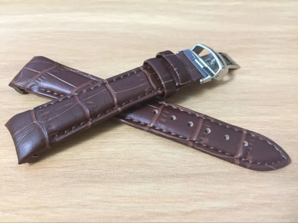 

Ремешок для часов T035210A T035207, браслет из натуральной кожи с серебристой застежкой-бабочкой, 18 мм (пряжка 16 мм), коричневый