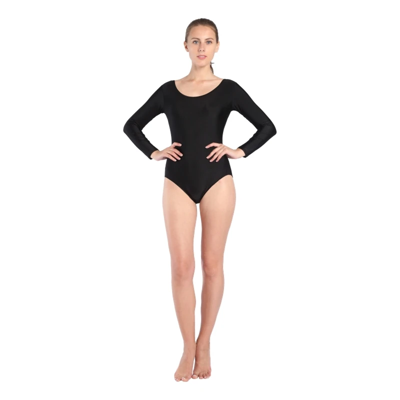 23 colors Women Ballet Gymnastics Leotard Long Sleeve Black for Toddler Spandex Lycra Scoop Neck Dance adult Leotards | Тематическая