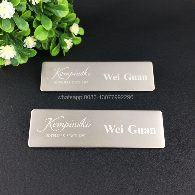 80 шт./лот неодимовый магнит бейдж с именем персональный сотрудник Лазерная