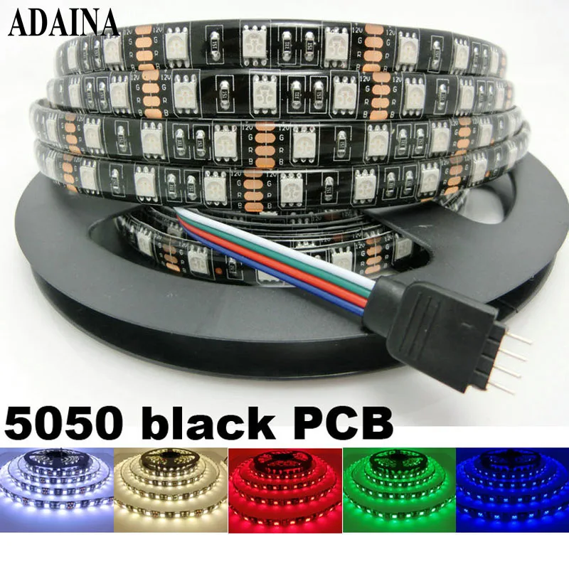 Водонепроницаемый светодиодный светильник IP 65 DC12V 5A Диодная лента SMD5050 60 чипов/м 5
