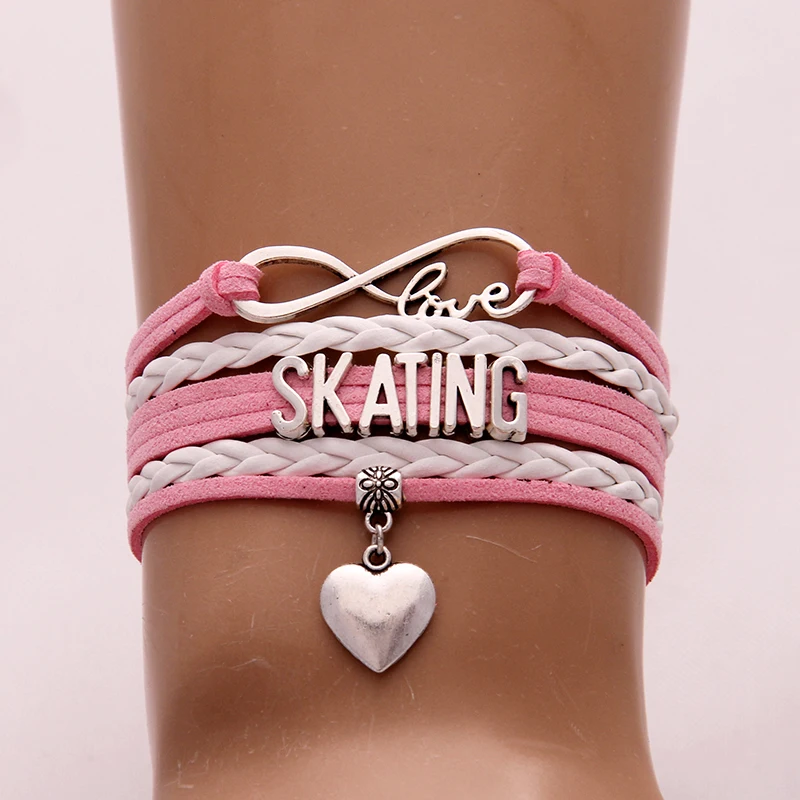 (10 шт./лот) Бесконечность любовь Катание на коньках/катание лыжах кожаные