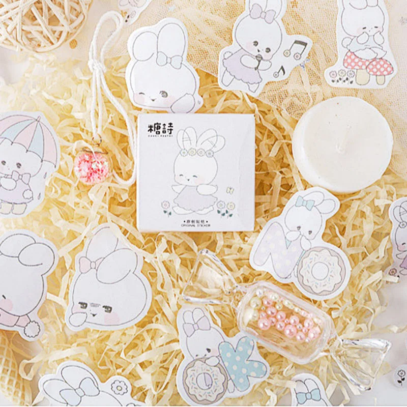 45 шт. милые канцелярские наклейки s Kawaii Наклейки кроликов пуля бумага для журнала